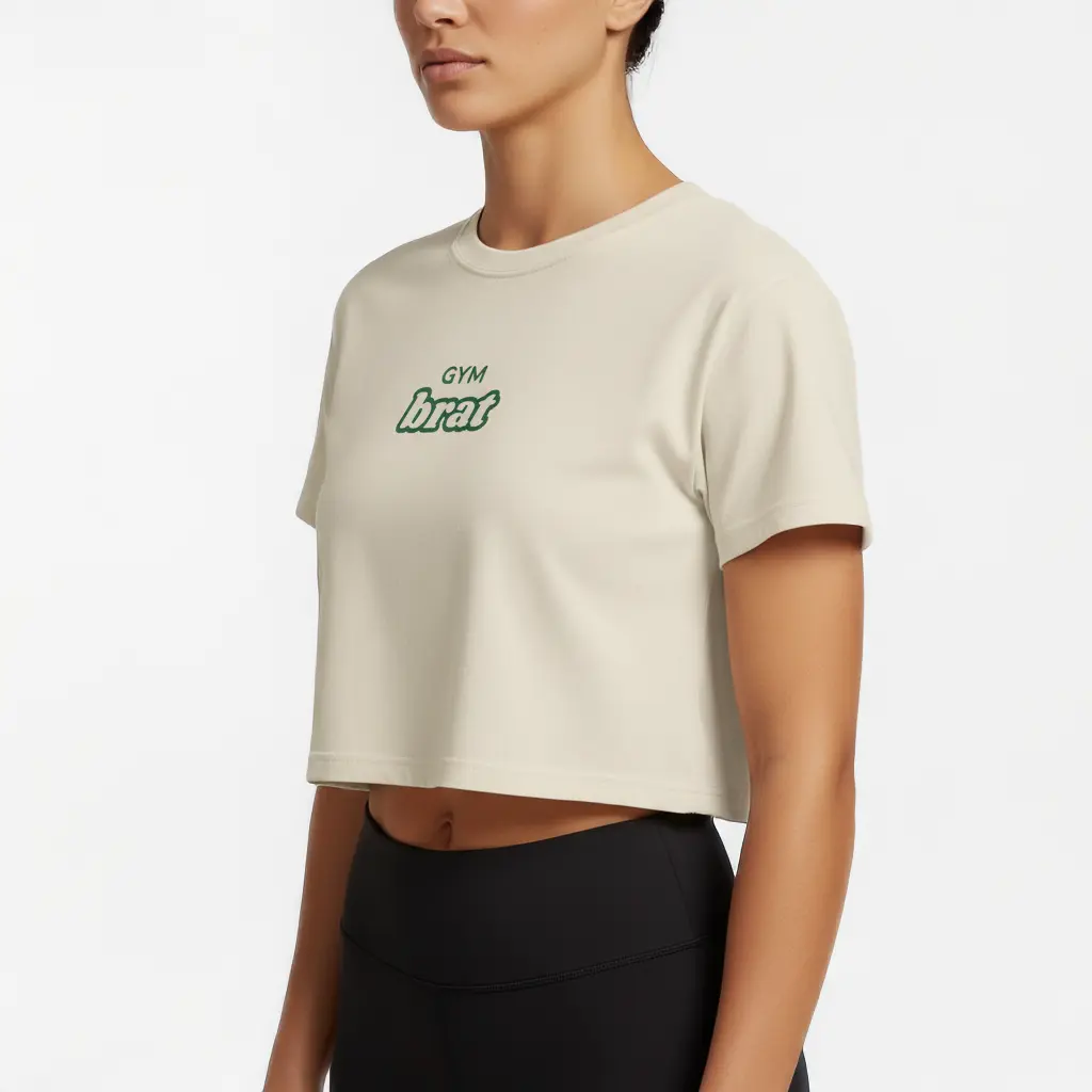 Gym Brat Cropped Shirt - Model